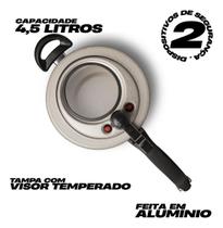 Panela Pressão 4,5 Litros Visor Antiaderente Baunilha Mta