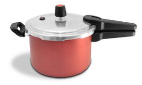 Panela Pressão Fechamento Externo Antiaderente Cereja 4,5l