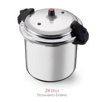 Panela Pressão Grande 24 Litros Alumínio Prática Segura Profissional Panela Pressão Grande 24 Litros Alumínio Prática Segura Profissional