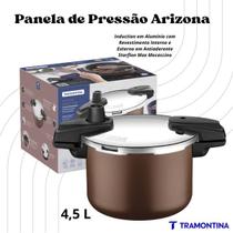 Panela Pressão Tramontina Arizona 4,5L Indução Mocaccino Antiaderente Starflon Max Panela Pressão Tramontina Arizona 4,5L Indução Mocaccino Antiaderente Starflon Max