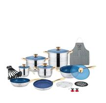 Panela Royal Alemã 23 Peças Luxo Maravilhosa Original Azul