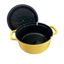 Panela super luxo de ferro fundido esmaltado acabamento colorido premium tipo le creuset