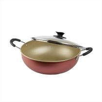 Panela Tacho Paellera Moqueca 30cm Tampa Vidro Antiaderente 0829 Vermelho cereja Panela Tacho Paellera Moqueca 30cm Tampa Vidro Antiaderente 0829 Vermelho cereja