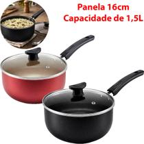 Panela Teflon Antiaderente Tampa De Vidro Reforçada No 16 Panela Teflon Antiaderente Tampa De Vidro Reforçada No 16