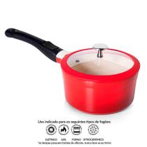 Panela Tipo Caçarola com Revestimento Cerâmico 18 Cm Cabo Destacável Le Cook Vermelha