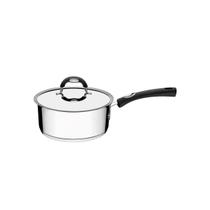 Panela Tramontina Duo Silicone em Aço Inox Fundo Triplo com Tampa e Cabo de Silicone 16cm 1,4l