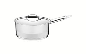 Panela Tramontina Professional em Aço Inox Fundo Triplo com Tampa Plana Detalhe Satinado 16 cm 1,4 L - 62621/160