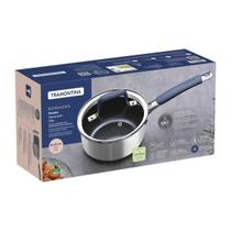 Panela Tramontina Romagna em Aço Inox e Alumínio com Revestimento Interno Cerâmico Black Stone 16 cm 1,5 L