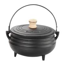 Panela Tripé Caldeirão de ferro fundido Com Tampa 1,4L
