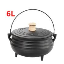 Panela Tripé Caldeirão de ferro fundido Com tampa 6L