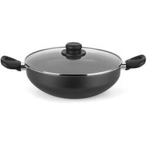 Panela Wok 28 cm 4,5 Litros com Tampa de Vidro Multiflon Panela Wok 28 cm 4,5 Litros com Tampa de Vidro Multiflon