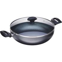 Panela Wok 28 cm Com Tampa e Alças Ebony Preta - Brinox Panela Wok 28 cm Com Tampa e Alças Ebony Preta - Brinox