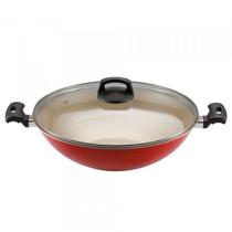 Panela Wok 32 Antiaderente Vermelha Premium Panelux