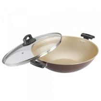 Panela Wok 32cm Antiaderente Marrom Premium Panelux