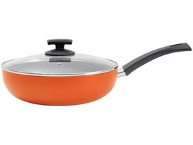 Panela Wok Antiaderente Brinox de Alumínio - MasterChef Laranja 28cm