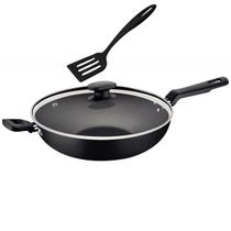 Panela Wok Antiaderente com tampa + Espátula de Cozinha Tramontina Loreto 28cm 3,3l