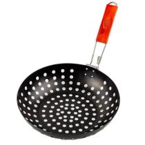 Panela Wok Antiaderente Grelhar Churrasqueira frigideira redonda Alimentos Legumes Churrasco Prana