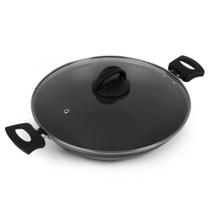 Panela Wok Antiaderente Tampa De Vidro 30cm Nacional Panela Wok Antiaderente Tampa De Vidro 30cm Nacional
