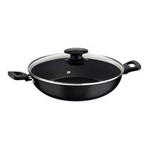 Panela Wok Antiaderente Tramontina com Tampa 28 Cm Grafite Panela Wok Antiaderente Tramontina com Tampa 28 Cm Grafite