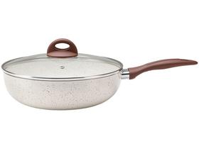 Panela Wok Brinox de Alumínio com Tampa - Ceramic Life Smart Plus 4791/157 Vanilla 28cm