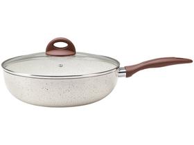 Panela Wok Brinox de Alumínio com Tampa - Ceramic Life Smart Plus 4791/157 Vanilla 28cm Panela Wok Brinox de Alumínio com Tampa - Ceramic Life Smart Plus 4791/157 Vanilla 28cm