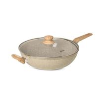 Panela wok ceramic marble em alumínio 31,5cm cinza dust oster Panela wok ceramic marble em alumínio 31,5cm cinza dust oster