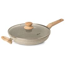Panela Wok Cerâmic Marble Em Alumínio Antiaderente 31cm 5,5L Cinza Dust Oster
