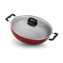 Panela wok com alça alegrete antiaderente 30 cm vermelha