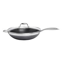 Panela Wok com Cabo CookingPro Hive 34 cm 7,5 L em Aço Inox Fundo Triplo Oxford