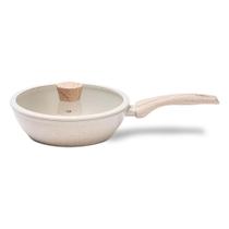 Panela Wok Com Tampa 28cm 3,4l Ceramic Life Sirius Fundo De Indução Vanilla Brinox