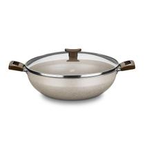 Panela Wok Com Tampa de Vidro 4,3L Baunilha 1271 MTA Panela Wok Com Tampa de Vidro 4,3L Baunilha 1271 MTA