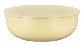 Panela wok de aluminio, com cabo e tampa, revestido de ceramica 24cm amarelo