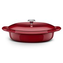 Panela Wok de Ferro Fundido Esmaltado Electrolux Expert 30cm Vermelha