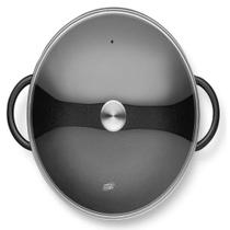 Panela Wok Em Ferro Fundido Forno fogão Tampa Vidro 6,0l MTA Panela Wok Em Ferro Fundido Forno fogão Tampa Vidro 6,0l MTA