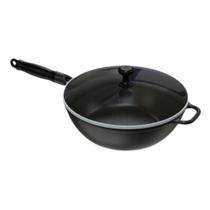 Panela Wok Ferro Fundido Tampa Vidro Preta 28CM 4,4L Libaneza Panela Wok Ferro Fundido Tampa Vidro Preta 28CM 4,4L Libaneza