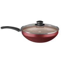 Panela Wok Flora Super Flon Antiaderente 28Cm 4,3 Cereja Mta