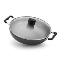 Panela wok food c/ alça alegrete antiaderente 30 cm cinza