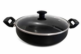 Panela Wok Frigideira Grande Antiaderente Tampa Vidro Panela Wok Frigideira Grande Antiaderente Tampa Vidro