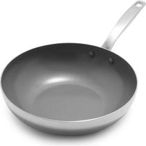 Panela Wok GreenPan Chatham Tri-Ply em aço inoxidável 28 cm prata Panela Wok GreenPan Chatham Tri-Ply em aço inoxidável 28 cm prata