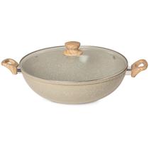 Panela Wok Marble Cerâmic Antiaderente Em Alumínio 34cm 7,0L Cinza Dust Oster Panela Wok Marble Cerâmic Antiaderente Em Alumínio 34cm 7,0L Cinza Dust Oster