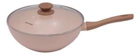 Panela Wok Rosa 28cm Indução Alum. Cerâmico 4mm Style Cook Panela Wok Rosa 28cm Indução Alum. Cerâmico 4mm Style Cook