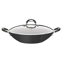 Panela Wok Tramontina Mônaco 32cm Alumínio Antiaderente 4,5L Indução Preta