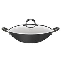 Panela Wok Tramontina Mônaco 32cm Alumínio Antiaderente 4,5L Indução Preta