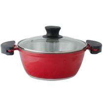 Panelão Fundido 32cm Vermelho Gulê Tampa De Vidro 8 Litros Panelão Fundido 32cm Vermelho Gulê Tampa De Vidro 8 Litros