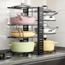 Panelas Ajustável Cozinha Armário Rack Prateleira Tampa Prato Suporte Organizador Concha Talheres