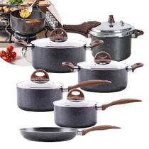 Panelas Brinox Smart Plus Granito C/panela De Pressão 6 Pçs Granito