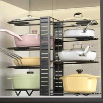 Panelas Concha Talheres Rack Ajustável Prato Cozinha Armário Suporte Organizador Prateleira Tampa Panelas Concha Talheres Rack Ajustável Prato Cozinha Armário Suporte Organizador Prateleira Tampa