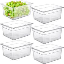 Panelas de comida CURTA CUKPA406, pacote com 6 unidades, meio tamanho, 15 cm de profundidade, policarbonato