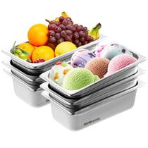 Panelas de comida VEVOR 1/3 tamanho 4 polegadas de aço inoxidável de profundidade x6