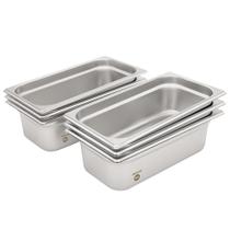 Panelas de hotel BIEAMA 1/3 tamanho 4L em aço inoxidável, pacote com 6 NSF
